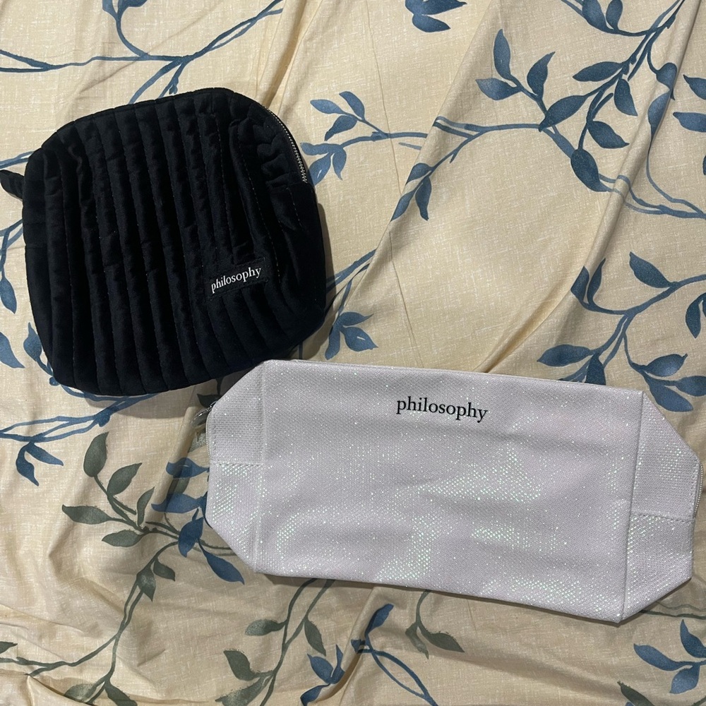 Philosophy Quilted Black and Shimmering White Bags